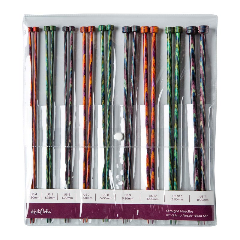 KnitPicks Knit Picks Straight Single Point Wood Knitting Needle Set US 4-11 (Mosaic 10") - Image 2
